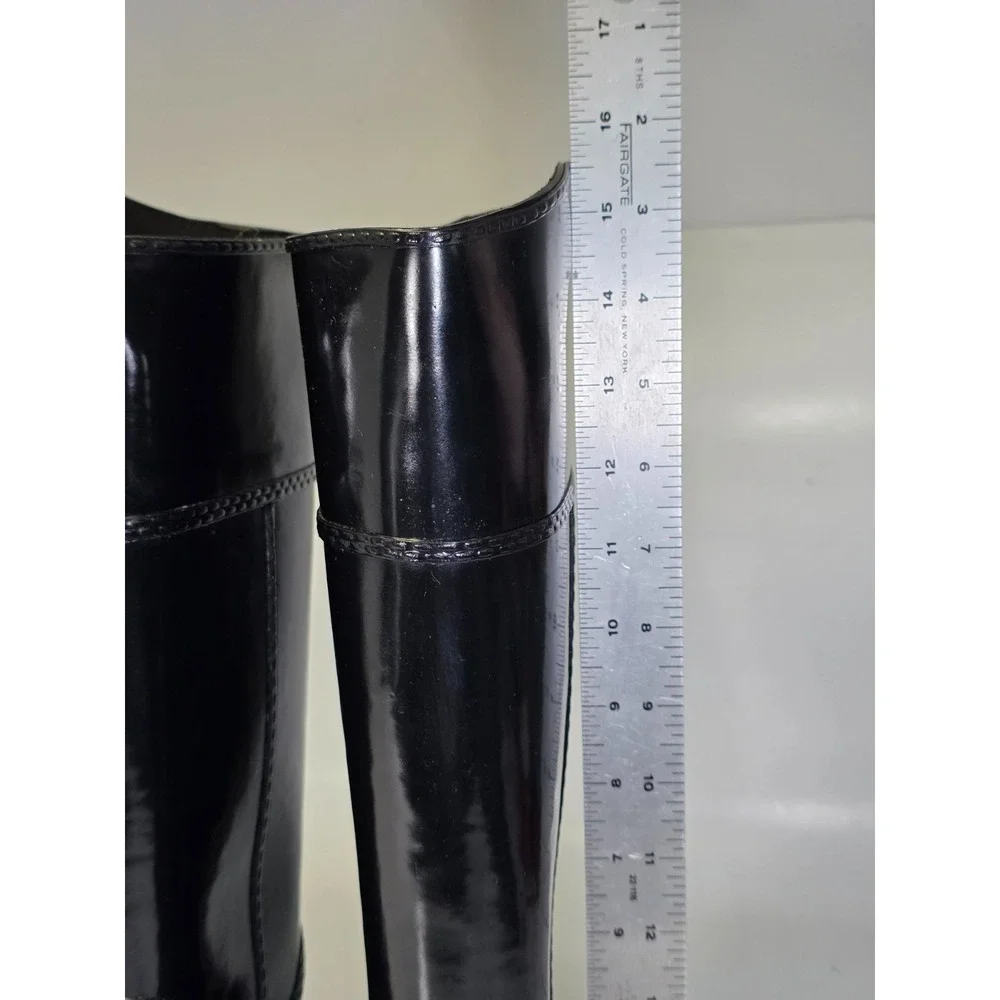 Michael Kors‎ MK Women's Rain Boots Size 6 M Black Tall Waterproof Rubber Riding